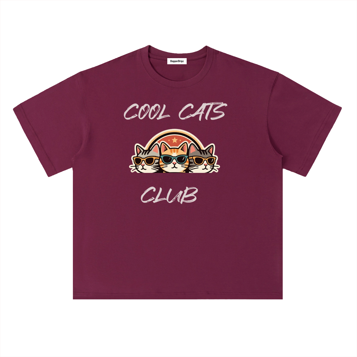 Cool Cats-Heavyweight Drop Shoulder Cotton T-Shirt