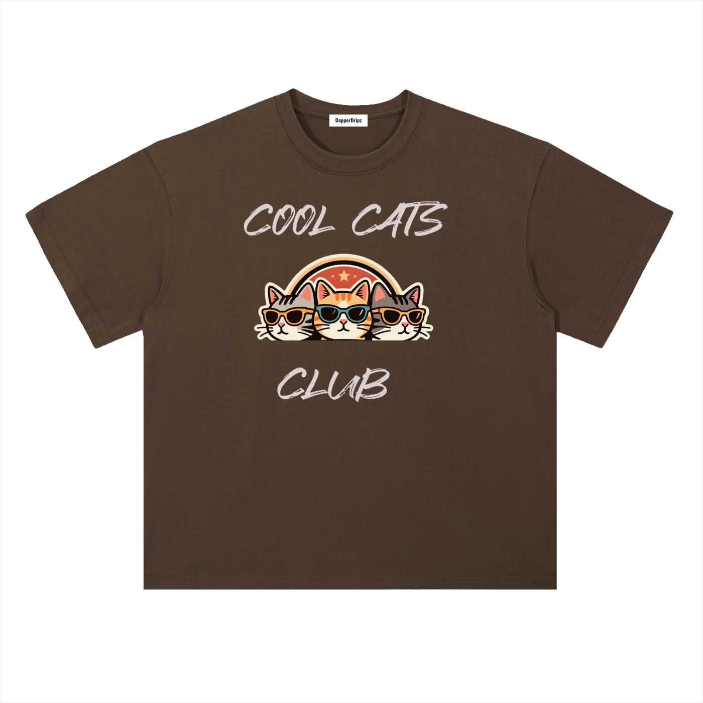 Cool Cats-Heavyweight Drop Shoulder Cotton T-Shirt