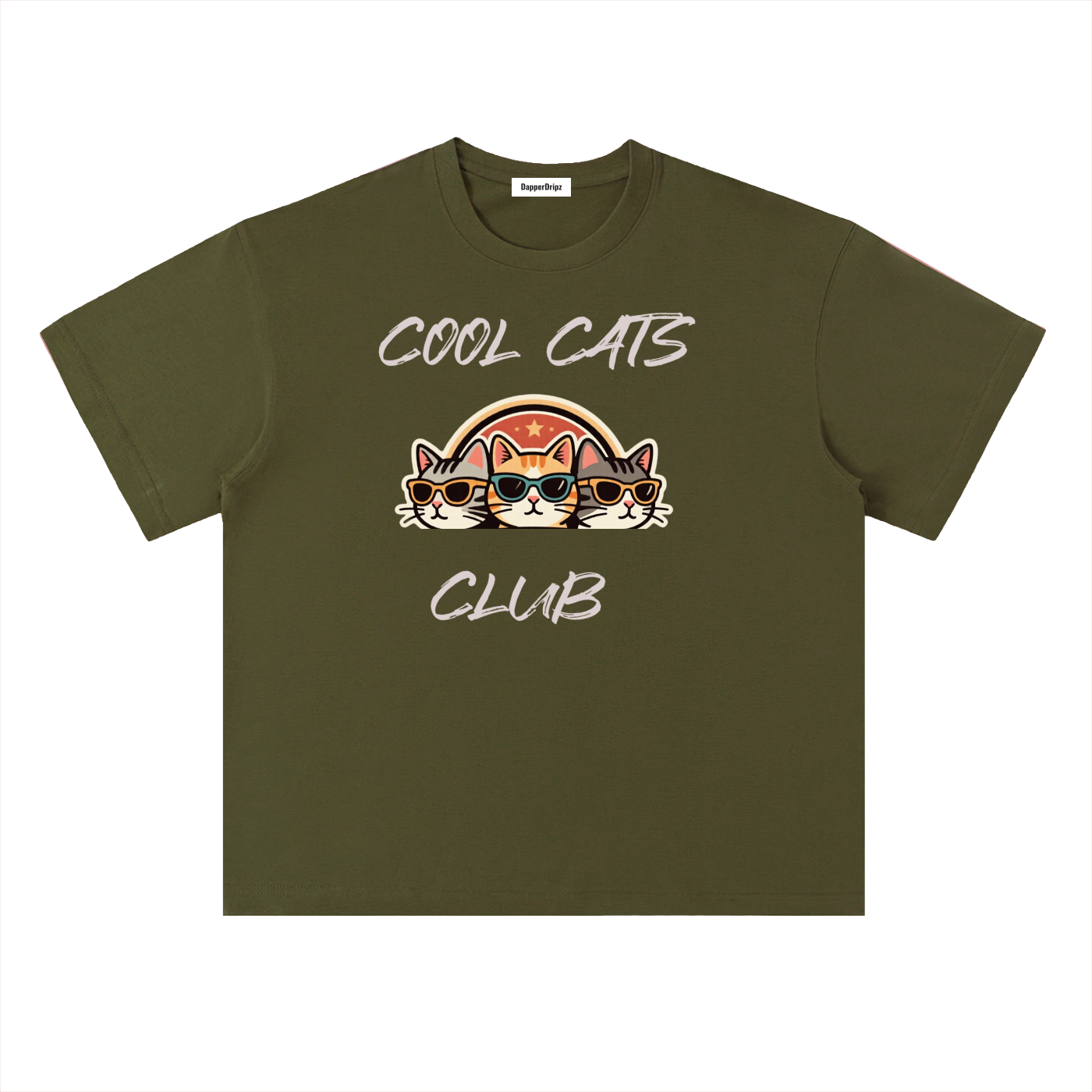 Cool Cats-Heavyweight Drop Shoulder Cotton T-Shirt