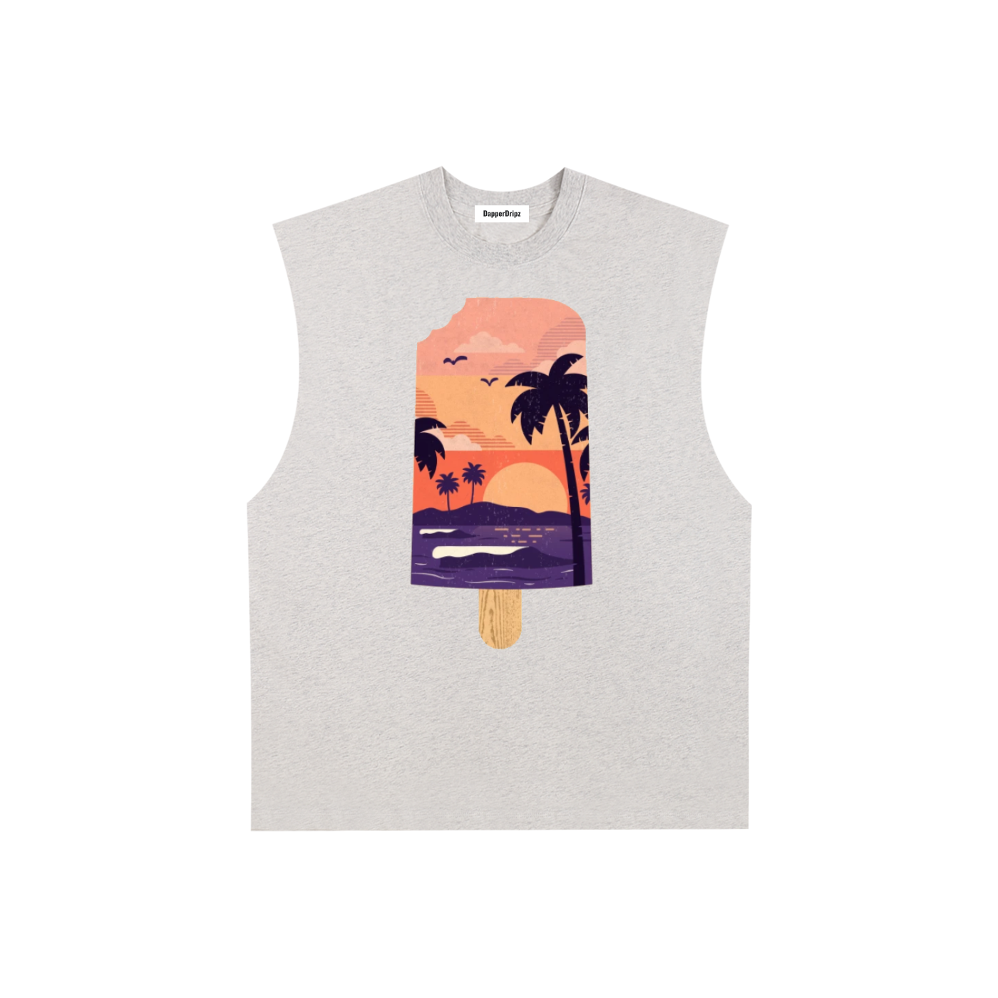 Beaches -Raw Edge Cotton Tank Top