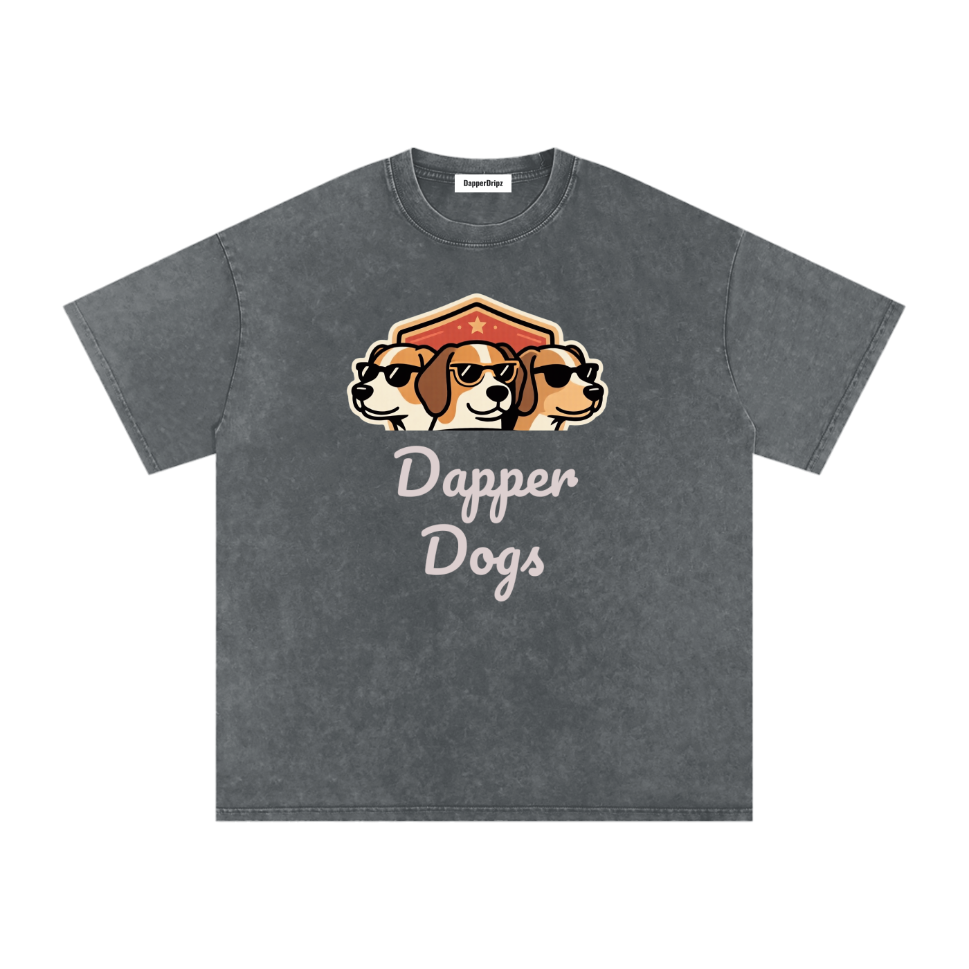 Dogs-Snow Washed Oversized Cotton T-Shirt