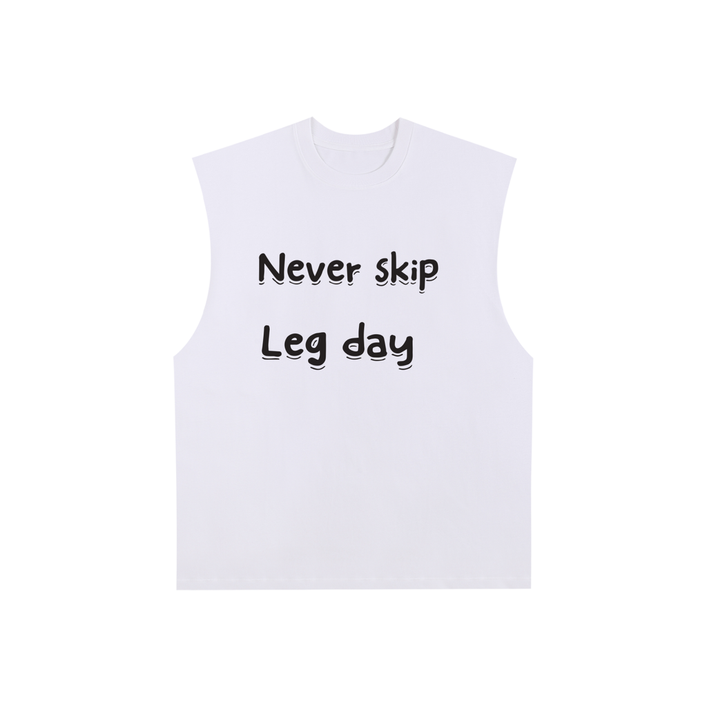 Leg day-Raw Edge Cotton Tank Top
