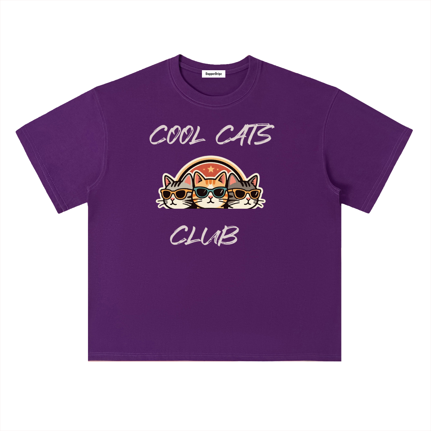 Cool Cats-Heavyweight Drop Shoulder Cotton T-Shirt
