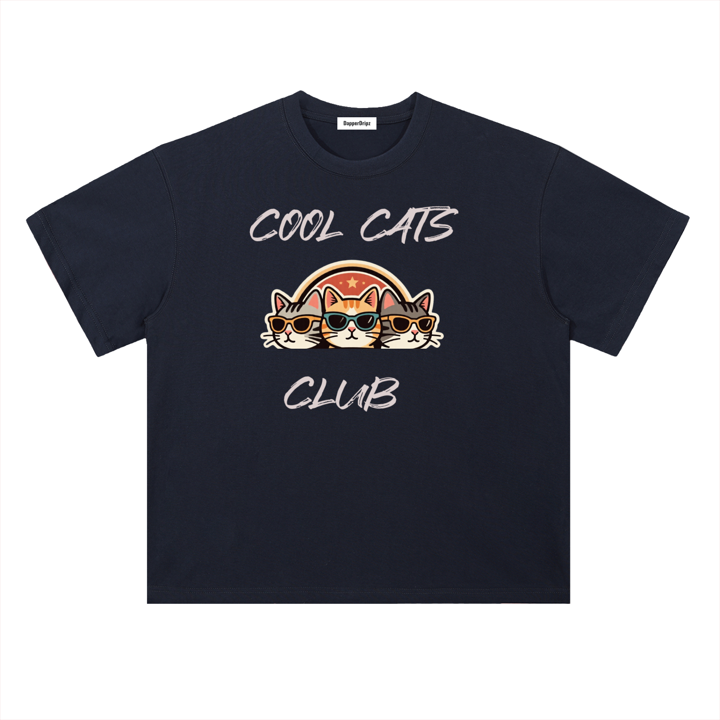 Cool Cats-Heavyweight Drop Shoulder Cotton T-Shirt