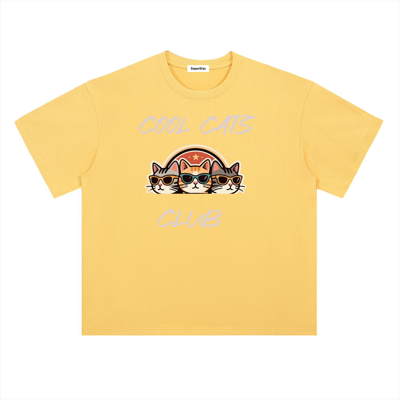 Cool Cats-Heavyweight Drop Shoulder Cotton T-Shirt