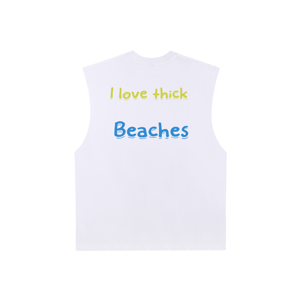 Beaches -Raw Edge Cotton Tank Top