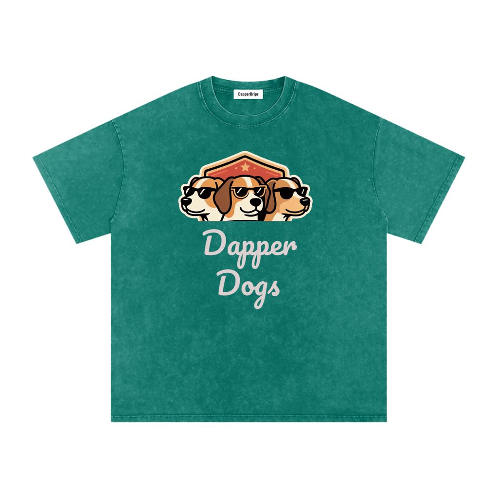 Dogs-Snow Washed Oversized Cotton T-Shirt