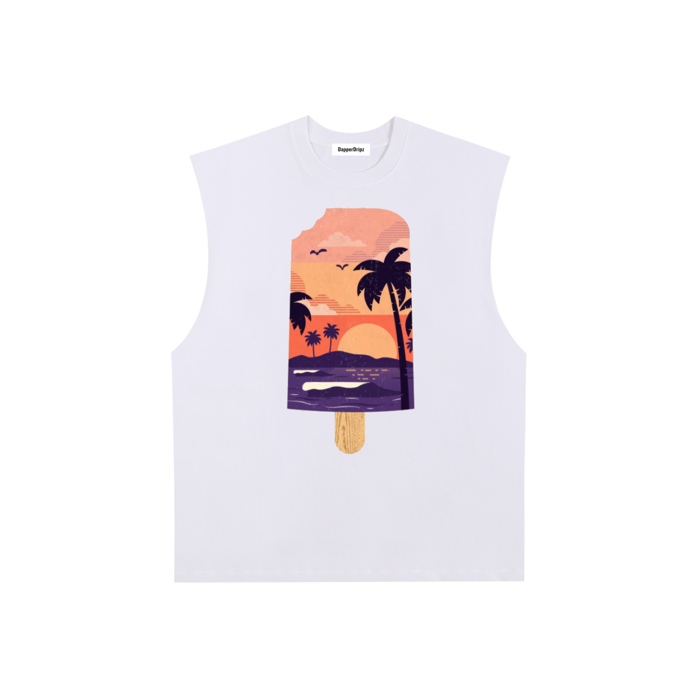 Beaches -Raw Edge Cotton Tank Top