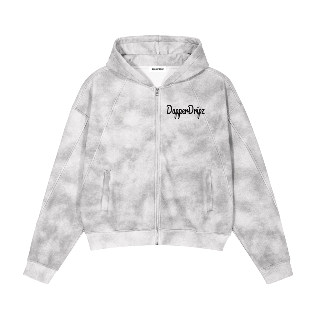 Dap-Dirty Washed Zip-Up Fleece Hoodie