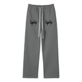 Sweats-Unisex Solid Color Fleece Straight Leg Pants